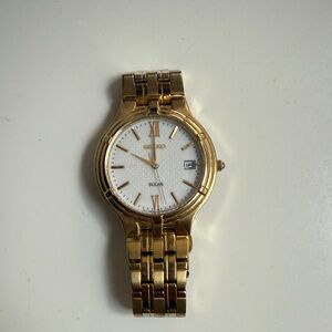 Seiko Gold Watch with White Dial